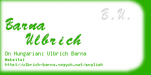 barna ulbrich business card
